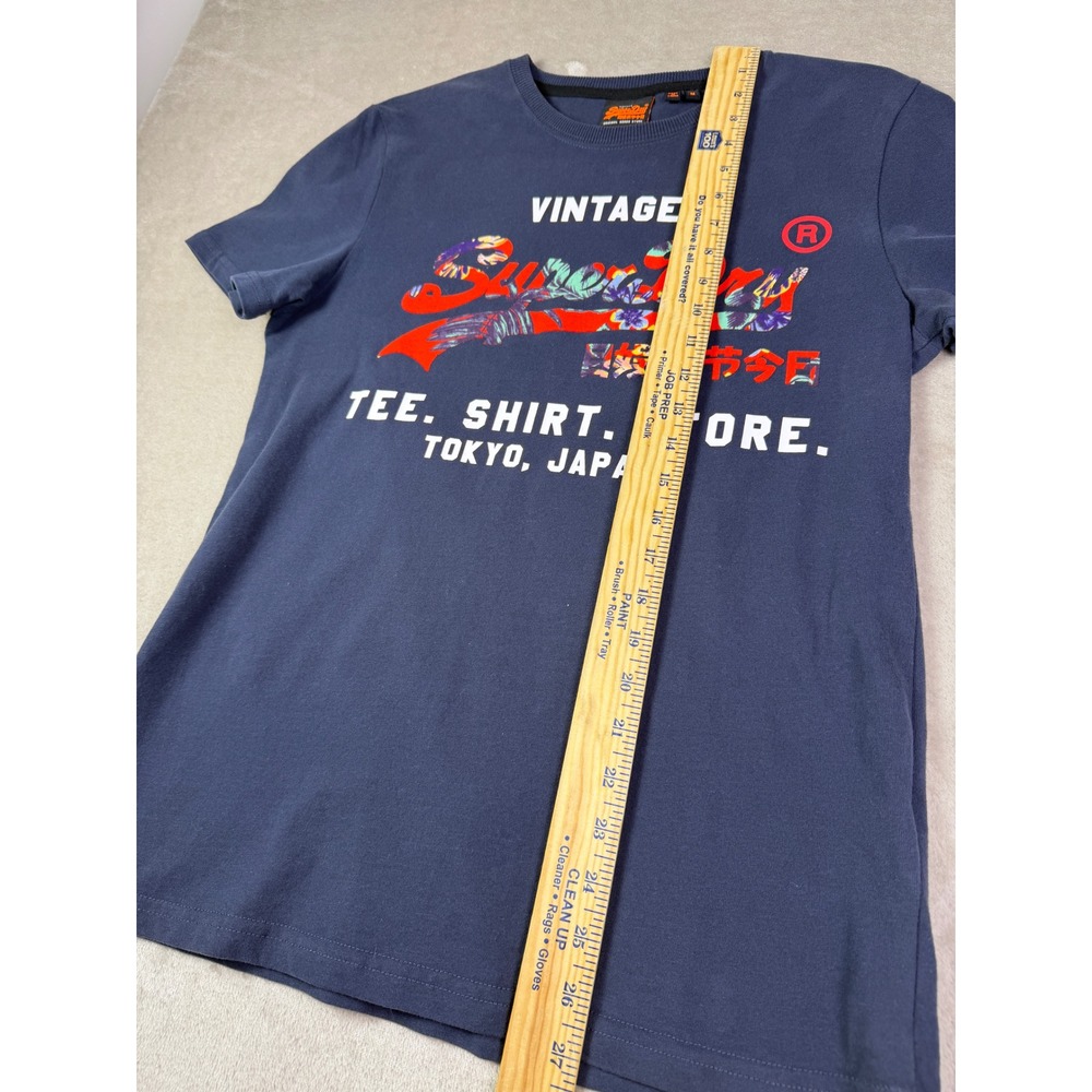 Superdry Vintage Tee Shirt Mens Medium Tokyo Japan Navy Blue Graphic T-Shirt - Picture 8 of 9